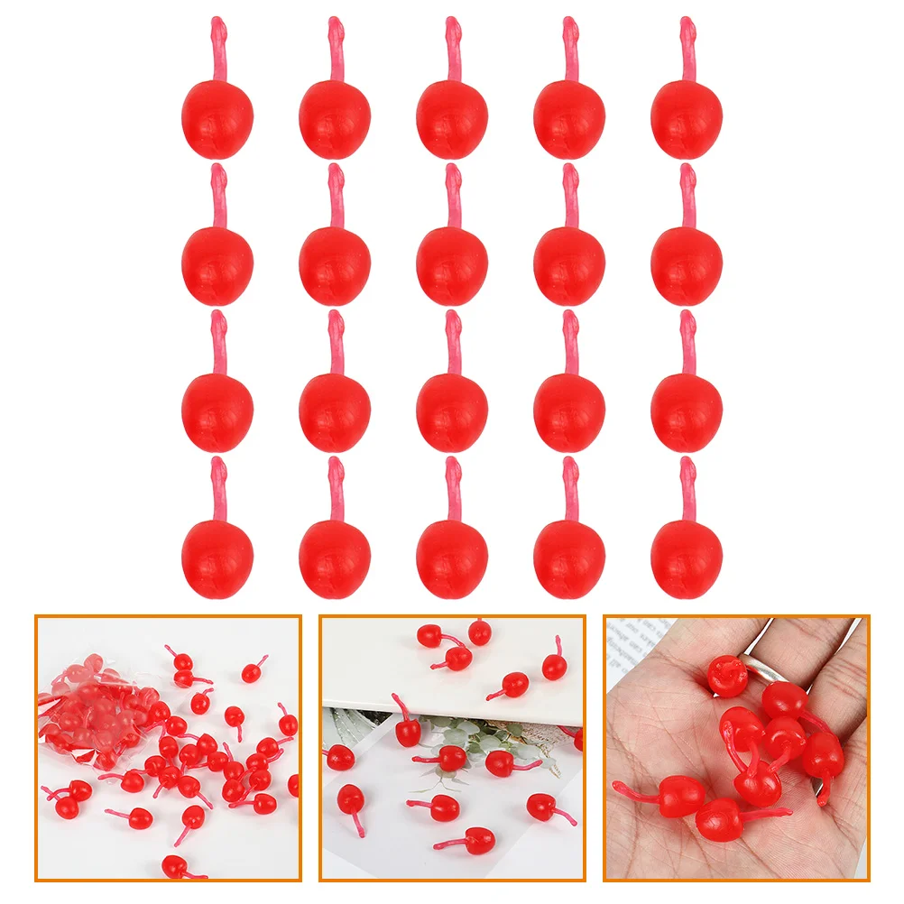 

20 Pcs Fake Cherry Simulation Fruit Decor Cake Decorations Plastic Simulated Models Ornaments Cabinet Modeling Display