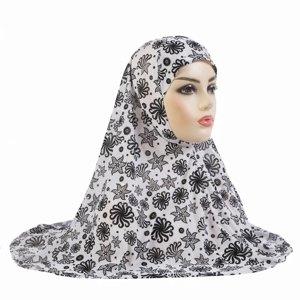 Muslim Hijab Women Printed Headscarf Elastic Muslim Female Turban Chemo Hat Hair Loss Cover Head Wrap Stretch Headwear