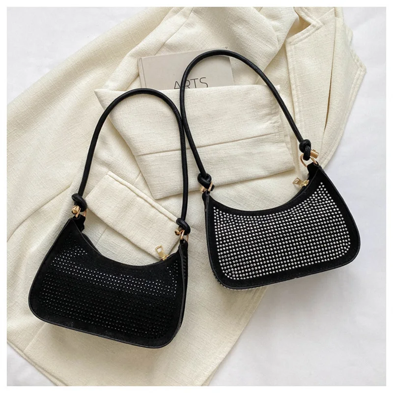 

Hot drill fashion simple this year popular shoulder bag female small square bag 2023 summer new tide design armpit bag backpack