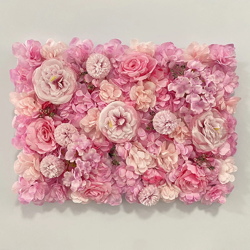 

60x40cm Artificial Flower Wall Panel Party Backdrop Decorative Faux Flower Wall Wedding Birthd Silk Rose Hydrangea Floral Panels