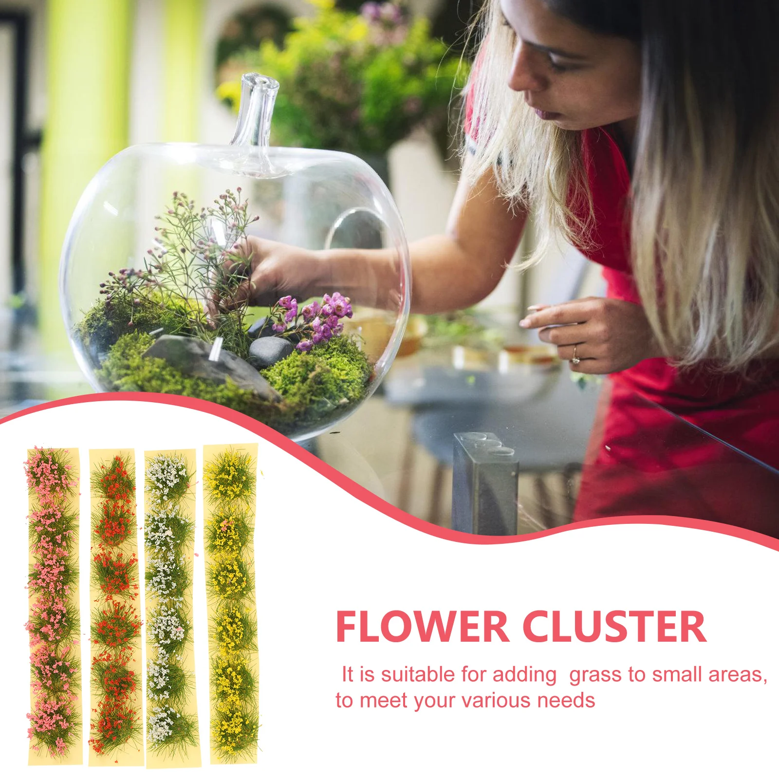 4 шт. дом микро пейзаж растение цветок кластер кустарник миниатюрный орнамент