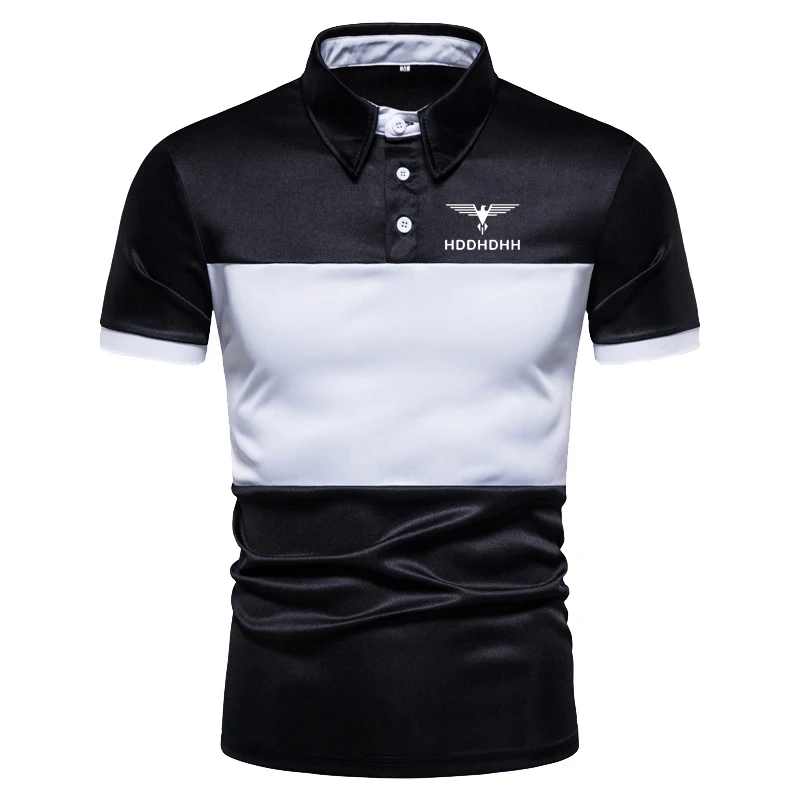 

HDDHDHH брендовая мужская приталенная футболка-поло с коротким рукавом и отложным воротником, летний топ