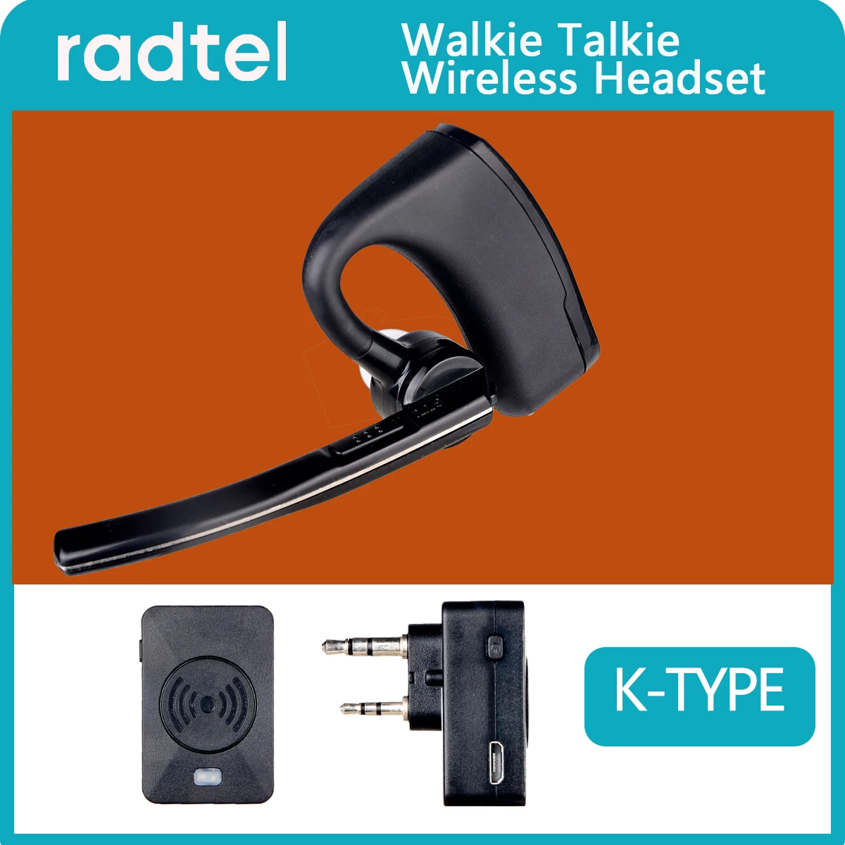 

Walkie talkie Bluetooth-Compatible Headset Handsfree PTT Earpiece Headphone for BaoFeng UV-5R Radtel RT-490 RT-830 RT-4B RT12