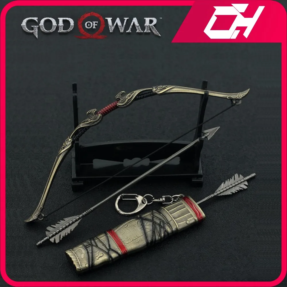 

God of War Weapon Atreus Talon Bow Kratos Blades of Chaos Game Keychain Weapon Knife Katana Sword Samurai Gifts Kid Toys for Boy