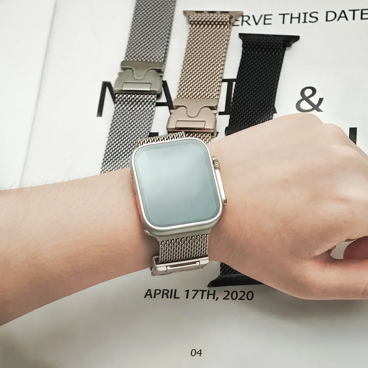 Ремешок для Apple Watch Band 10 46 мм 42 44 40 Миланский браслет Iwatch Series 9 7 8 45 41 4 5 6 SE Ultra 49 Correa