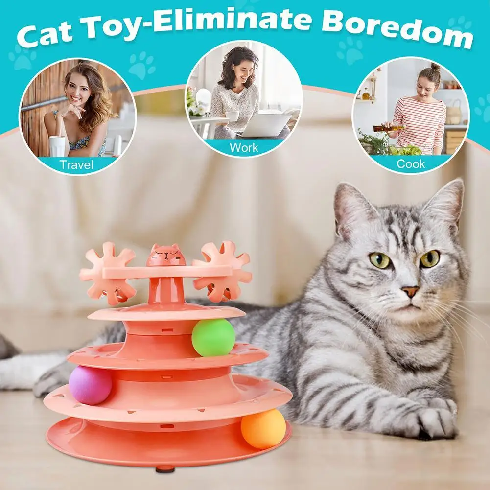 

NEW Pet Removable Turntable With Ball 4-tier Cat Scratching Board Pet Supplies For Loneliness Relieve