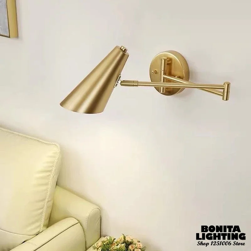 Скандинавский простой поворотный кронштейн вращающийся настенный светильник