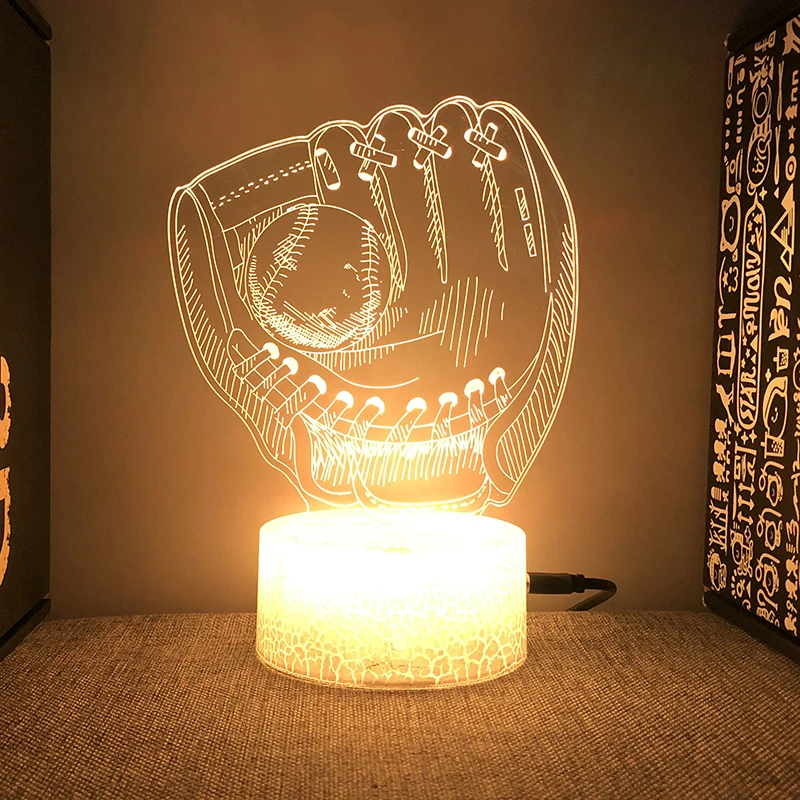 

Baseball 3d Led Night Lights For Bedroom Desk Lava Lamp Children's Room Decor Birthday Gift For Kids