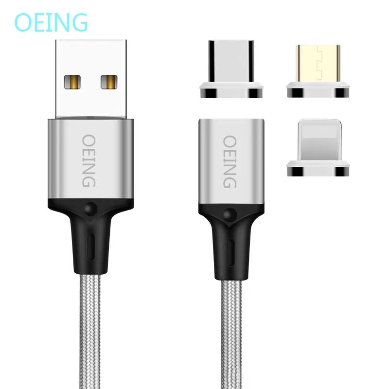 

OEING Magnetic USB Charging Cable USB Type C Phone Cable Magnet Phone Charger Micro USB Cable For iPhone11 12 Pro Max For Xiaomi