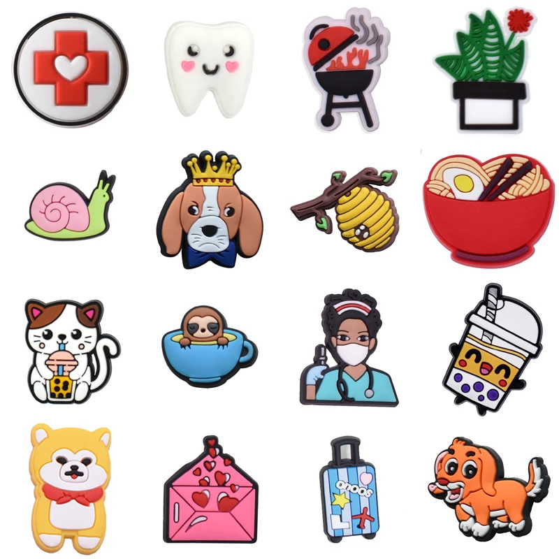 

Single Sales PVC Shoes Charms Accessories Boys Girls Garden Clog Buckle Pins Decorations Party Gifts Fit Croc Sandals Wristband