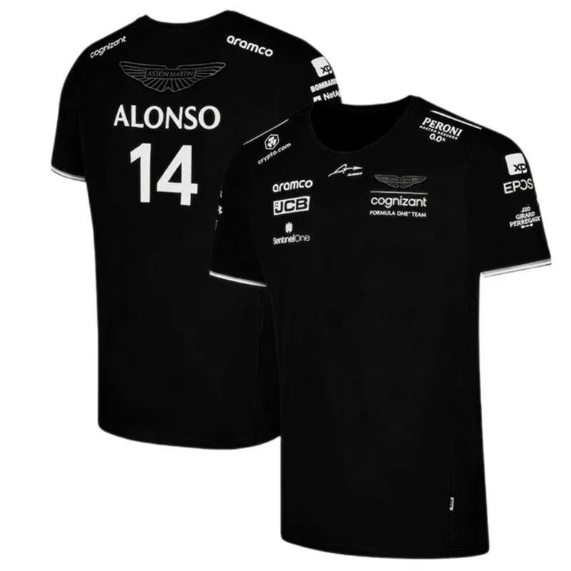 

2023 Aston Martin F1 Men's T-shirt Collection Alonso Hat With Short Sleeve Fashion Tee Top Summer Oversized Children Clothes