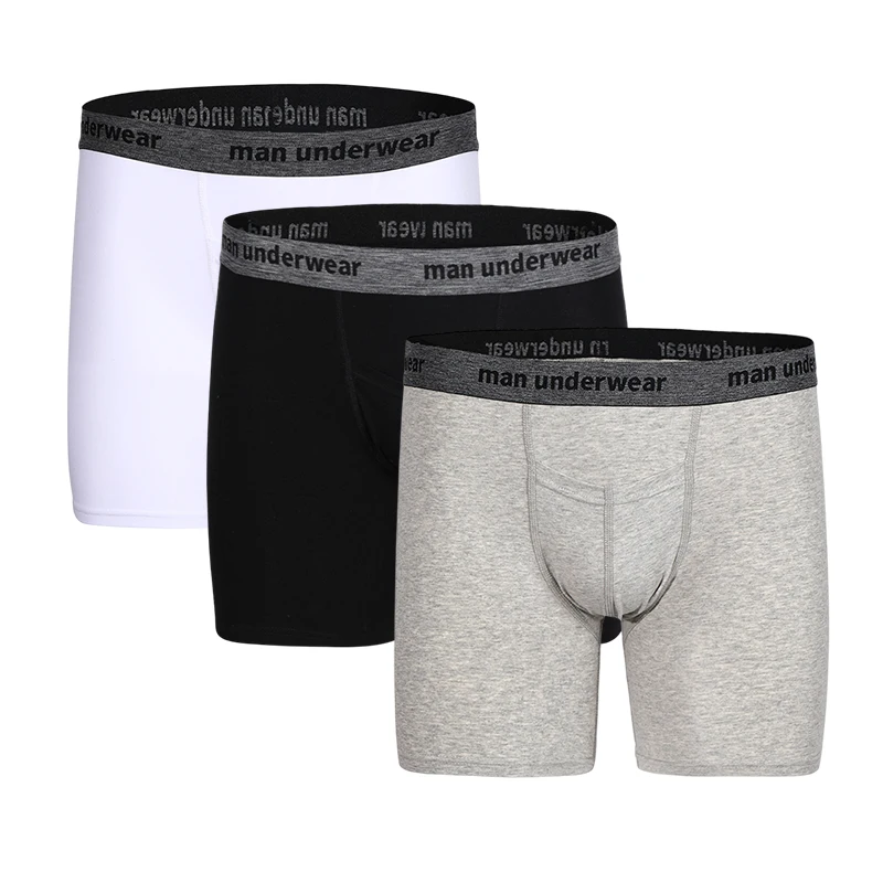 

Long Men Boxer Underwear Sports Men Underware Boxer Shorts Mens Cotton Long Leg Boxers Underpants for Quality Sexy Pouch Panties