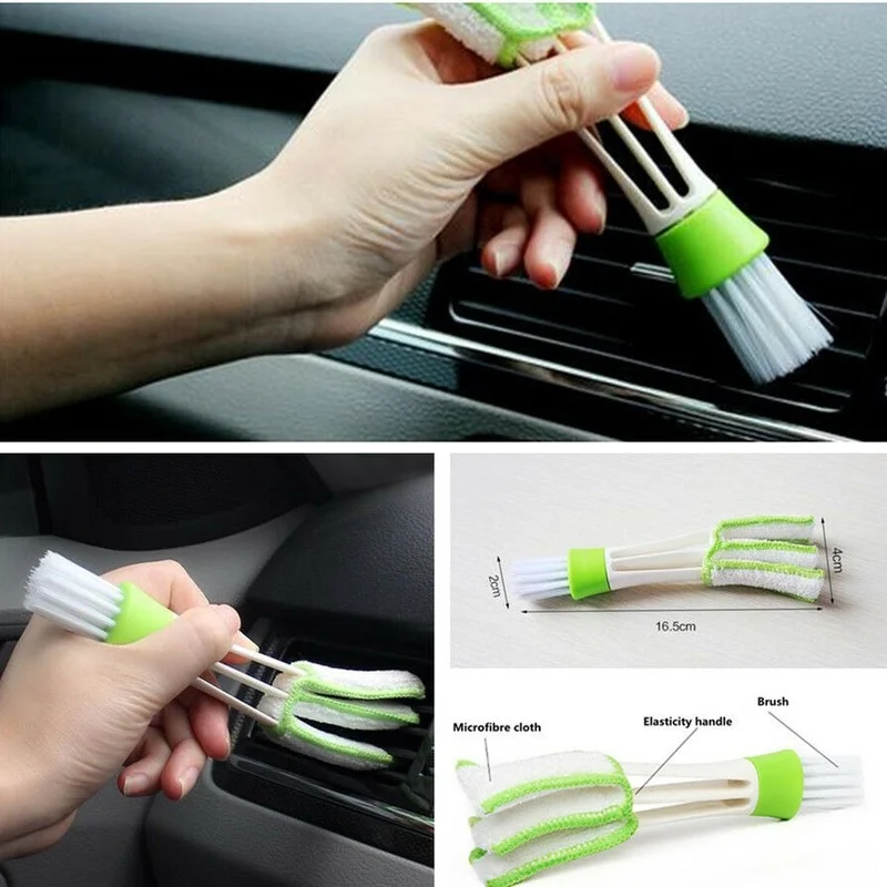 

Car Care Detailing Microfiber Double-Head Clean Indoor Air-condition Brush Tool car detailing