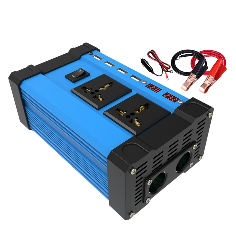 

4000W Car Power Inverter 12V 220V DC To AC 12 V 220V Sine Wave Convertor Inverter Multi-Color Display For Cars