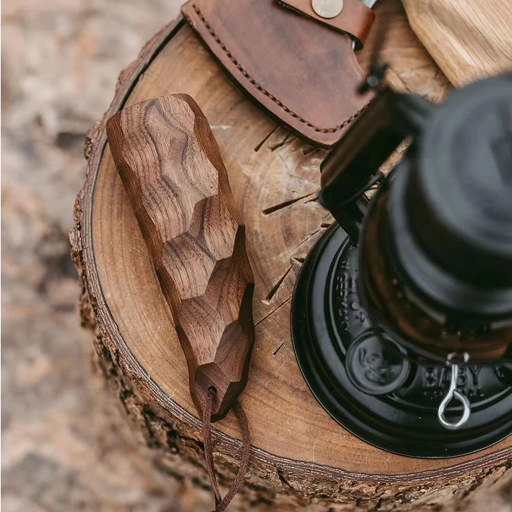 

Swante Beer Drinking Cup Solid Wood Outdoor Tea Cup with Leather Rope Beer Drinkware Handicraft Picnic Tableware Hiking Supplies