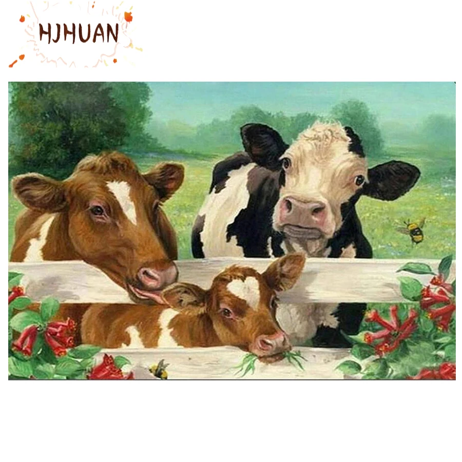 

Полноформатная алмазная живопись, молочная корова, алмазная вышивка, искусственная мозаика, Набор для творчества, украшение для дома, карти...