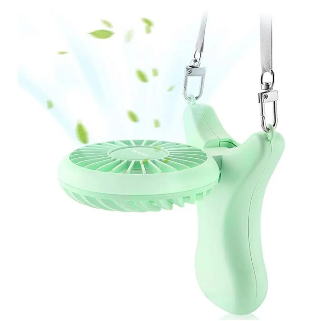 

USB LED Light Rechargeable Neckband Lazy Neck Hanging Style Dual Cooling Fan