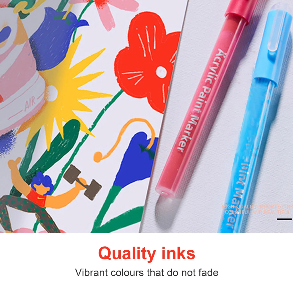 

28 Pieces ABS Marking Pen Fast Drying 0 7mm Sealed DIY Drawing Painting School Students Teacher Glass Paper Marker