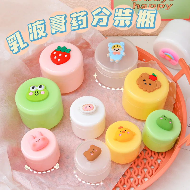 

Cute Lotion Organizer Box Plaster Sub-bottling Travel Portable Cosmetic Liquid Foundation Cream Box Trial Sample Empty Bottle