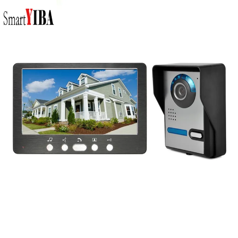 

SmartYIBA 7"Video Door Phone Doorbell IR Cut Two-way Audio Visual Camera+Color LCD Monitor Kits Video Intercom for Home System