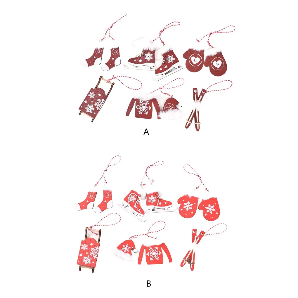 

Деревянная настенная Подвеска 6 шт., декоративное украшение на Рождество, с гладкой поверхностью, милый подарок, праздничные украшения для о...