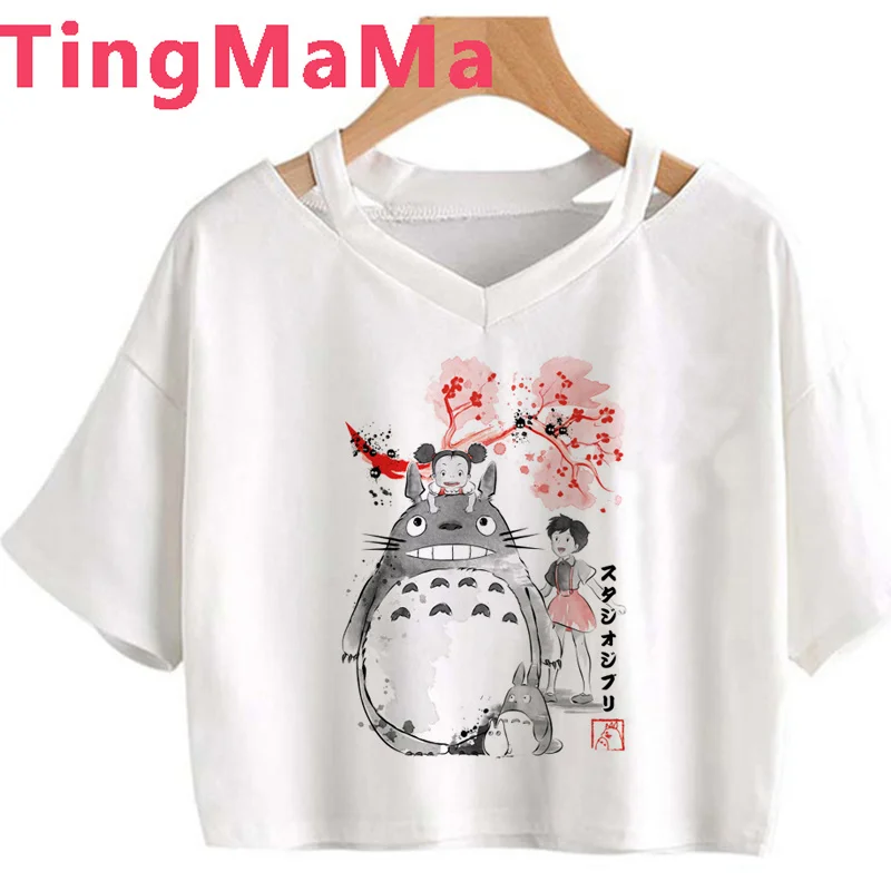 

Studio Ghibli Totoro Miyazaki Hayao Spirited Away Ponyo Tee women designer Tee female streetwear harajuku Japanese clothing