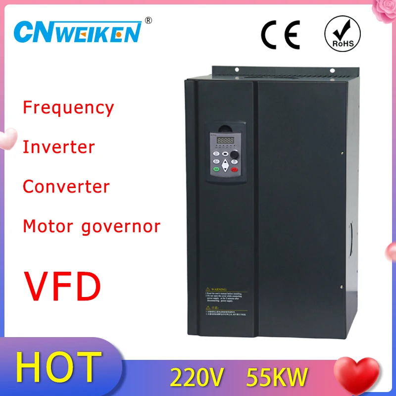 Высокопроизводительный VFD ИНВЕРТОР 220 В 1-фазный вход 3-фазный выход 37 кВт/45 кВт/55