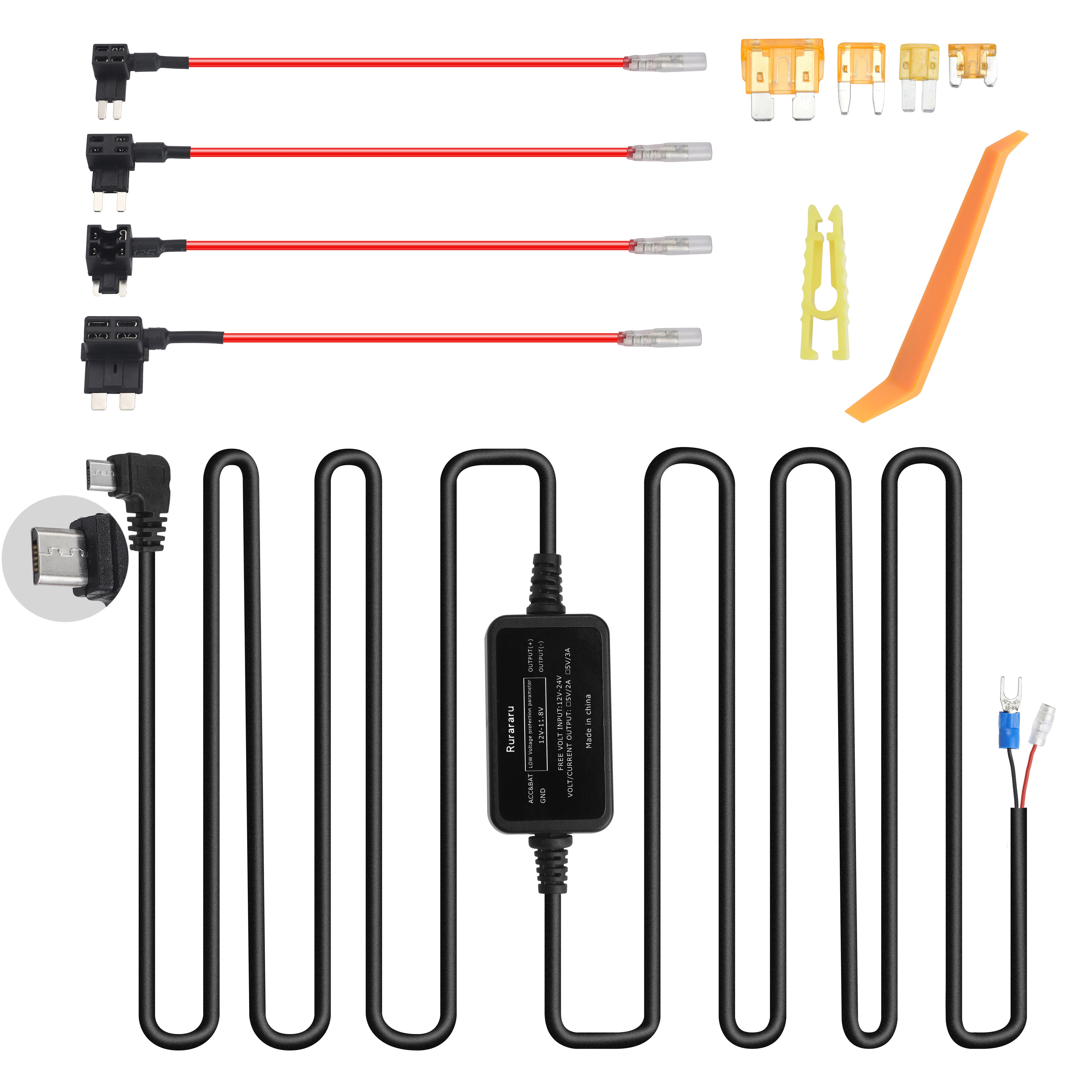 Car step-down line 12V to 5V Micro USB interface is suitable for 360 driving recorder G300 3K