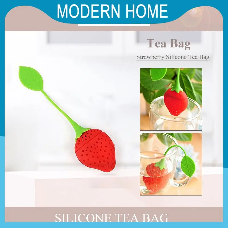 

Loose Tea Leaf Tea Leaf Strainer Teaware Strawberry Bag Tea Infuser Ball Silicone Teapot Tool Kitchen Tools And Gadgets Diffuser