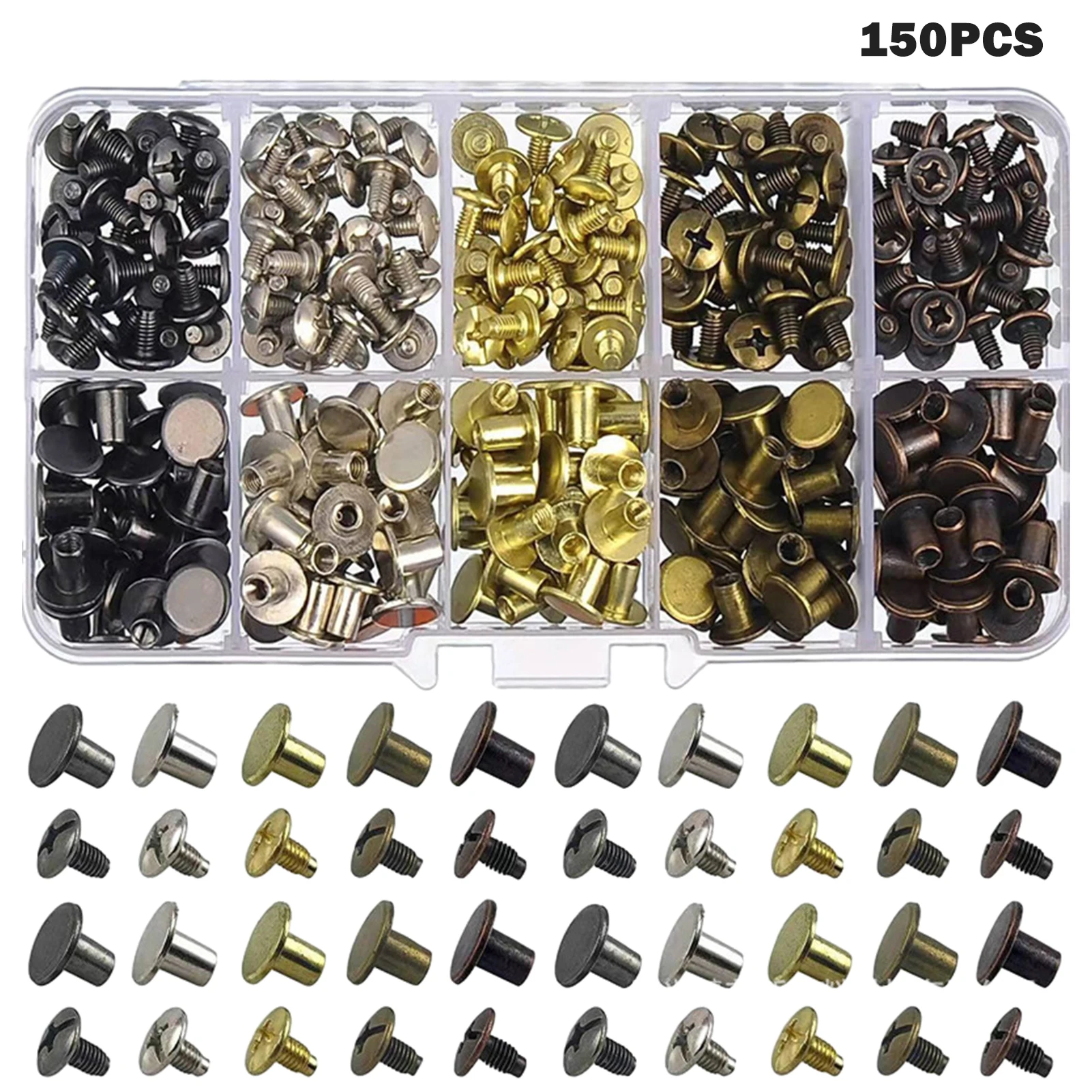

150 комплектов ремень винт плоская головка для кожаной ткани декоративные портативные практичные