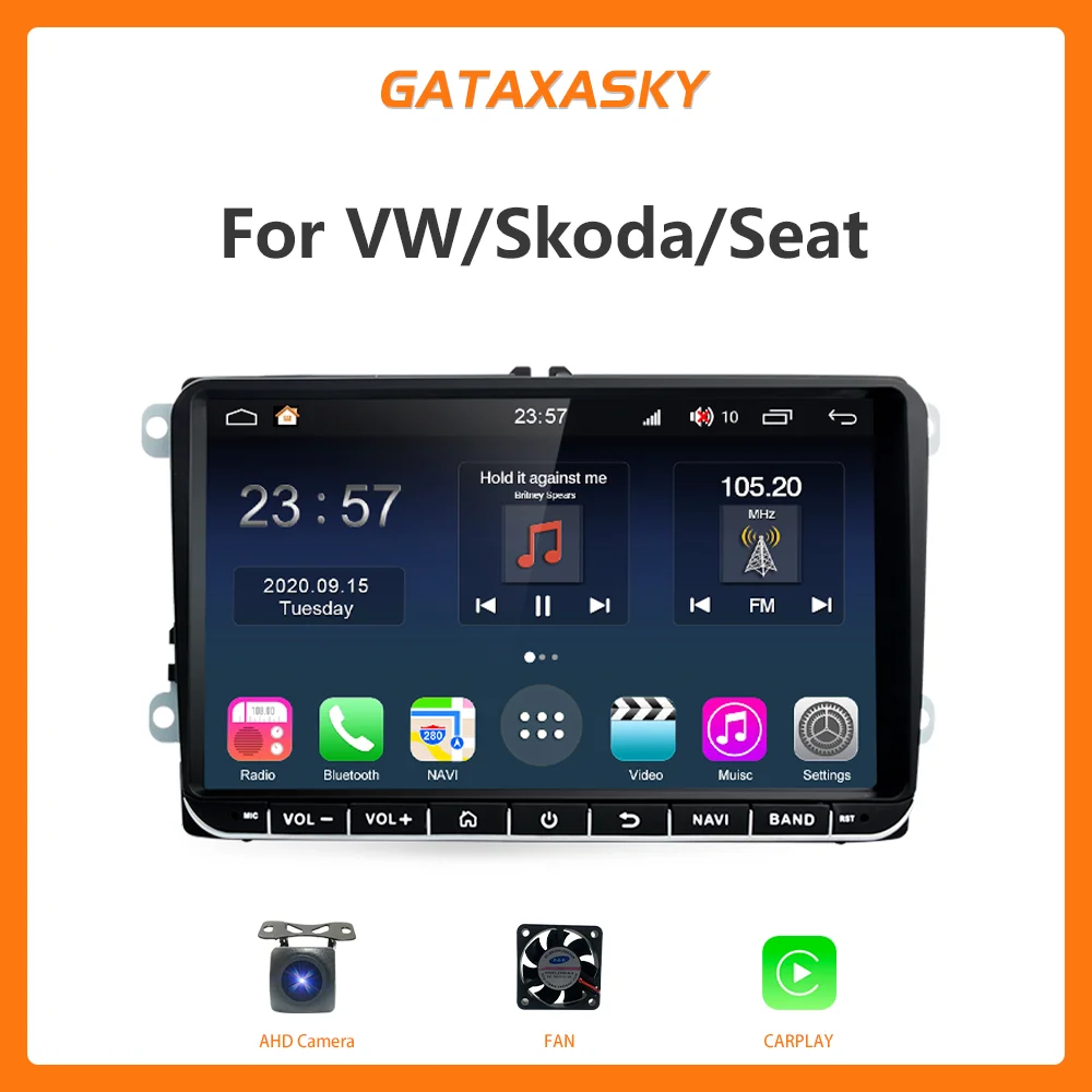 

Автомагнитола GATAXASKY для VW/Volkswagen, мультимедийная стерео-система на Android, с 9 "экраном, GPS, для Volkswagen, Skoda Octavia, golf 5, 6, touran, passat B6, polo, Jetta
