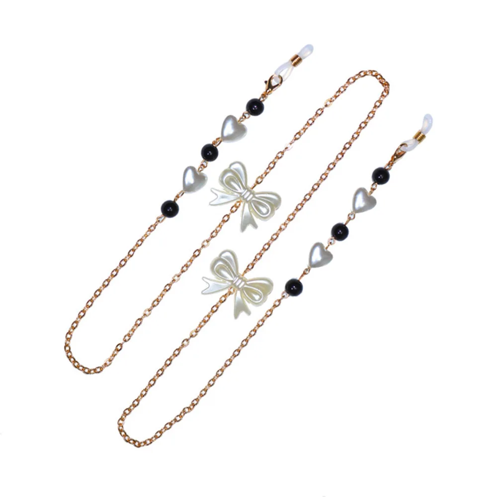 

Pearl Bow Heart-shaped Glasses Anti-lost Chain Mask Chain Glasses Lanyard Strap Cords Casual Eyeglasses Sunglasses Accessories