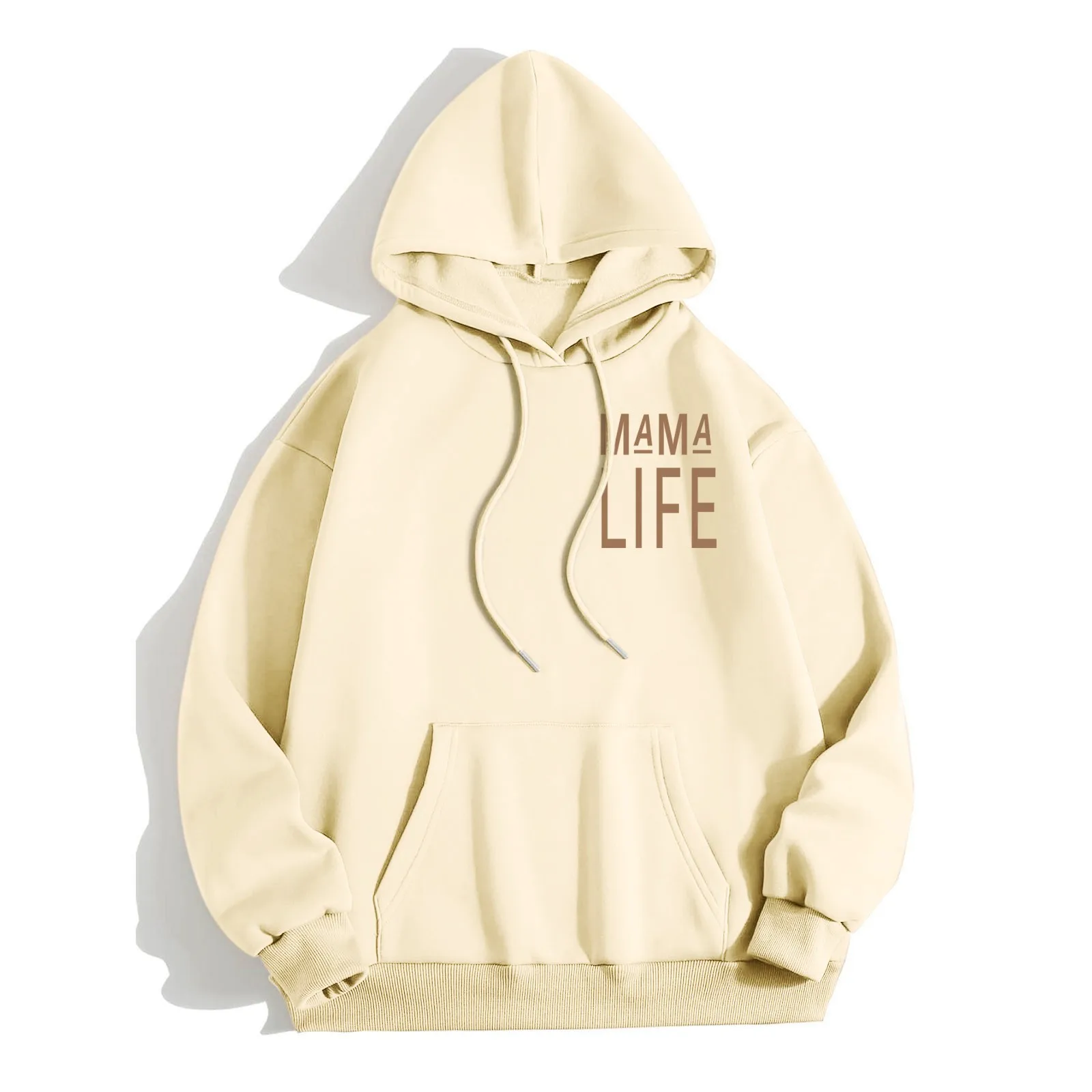 

Winter Tops for Women Ladies Women's Letter Graphic Hooded Print Round Neck Long Sleeve Sweatshirt Tops with Pocket