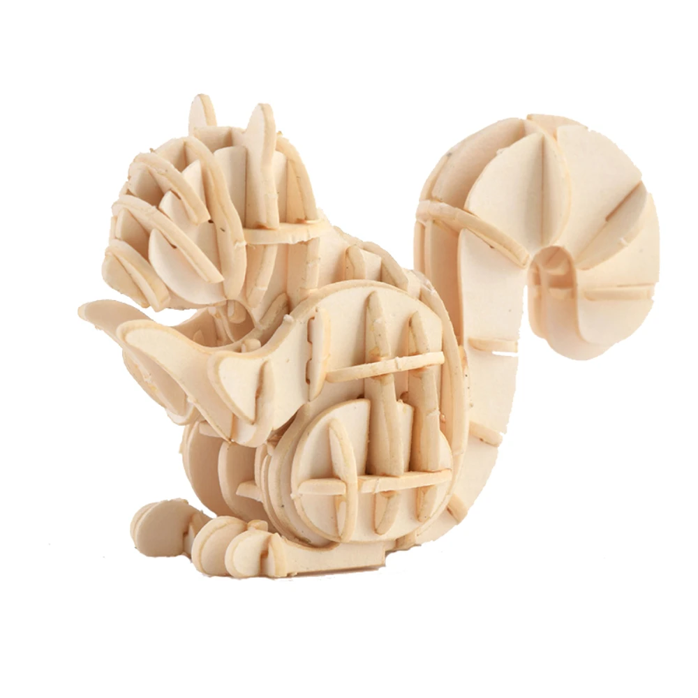 

DIY в форме животных деревянные наборы для рукоделия игрушки Дети строительные блоки Строительные Модели кропотливая 3D Сборка белка Пазлы