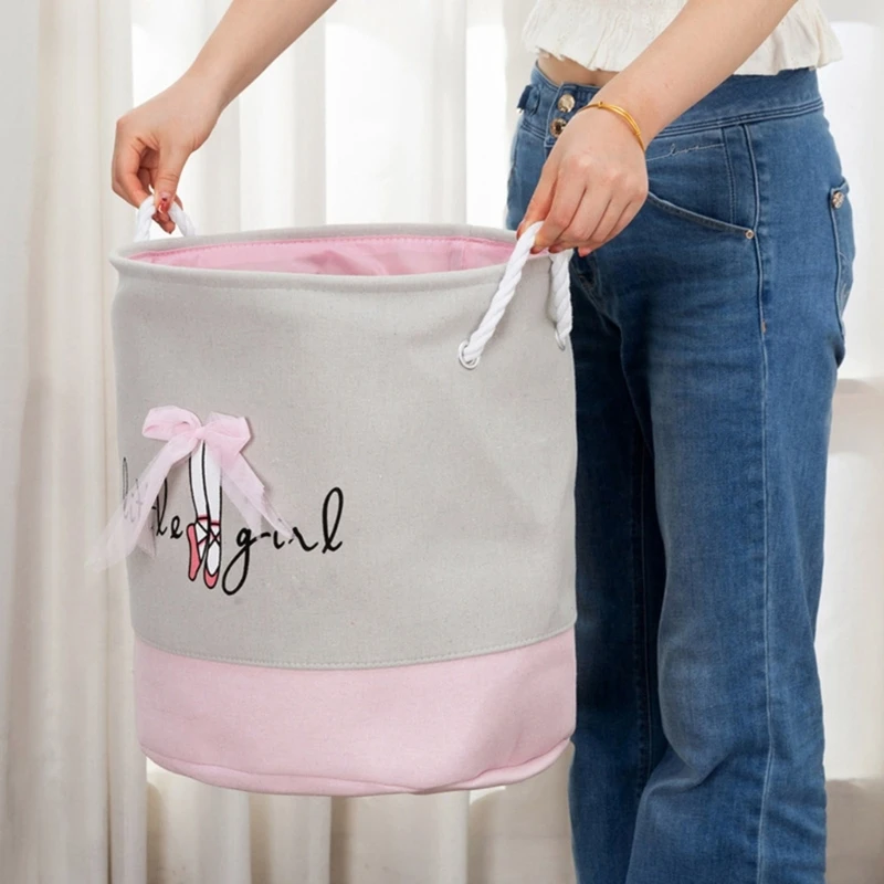 KX4B Компактная парусиновая корзина для белья Складной органайзер хранения