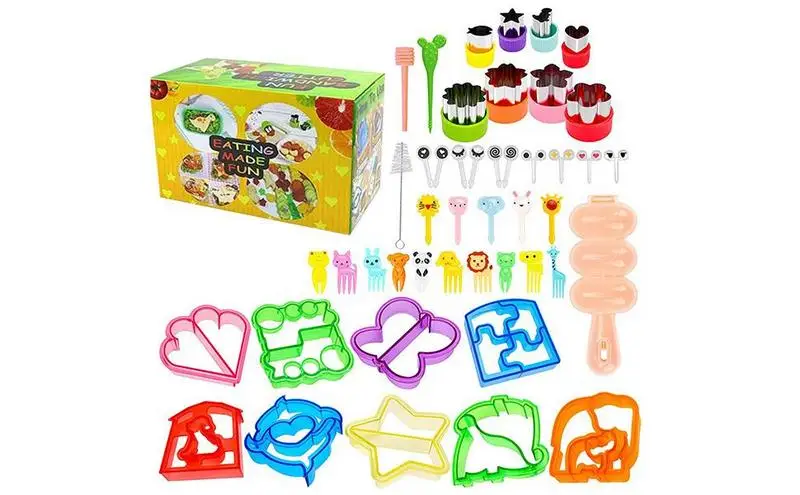 

Fruit Cutters Shapes For Kids Portable Sandwich Cutters Set 45Pcs Baking Cookie Cutter Bread Mold Stainless Steel Cutter For Kid