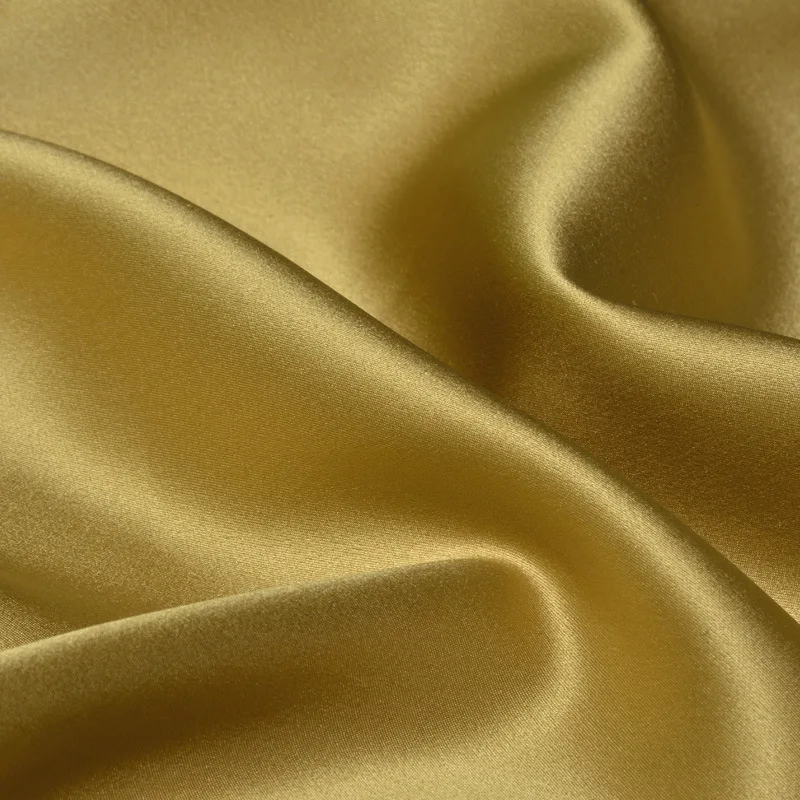 

114CM Wide 30MM Solid Color Mustard Yellow Heavy Silk Crepe Plain Fabric for Summer Spring Dress Shirt Clothes Cheongsam H027