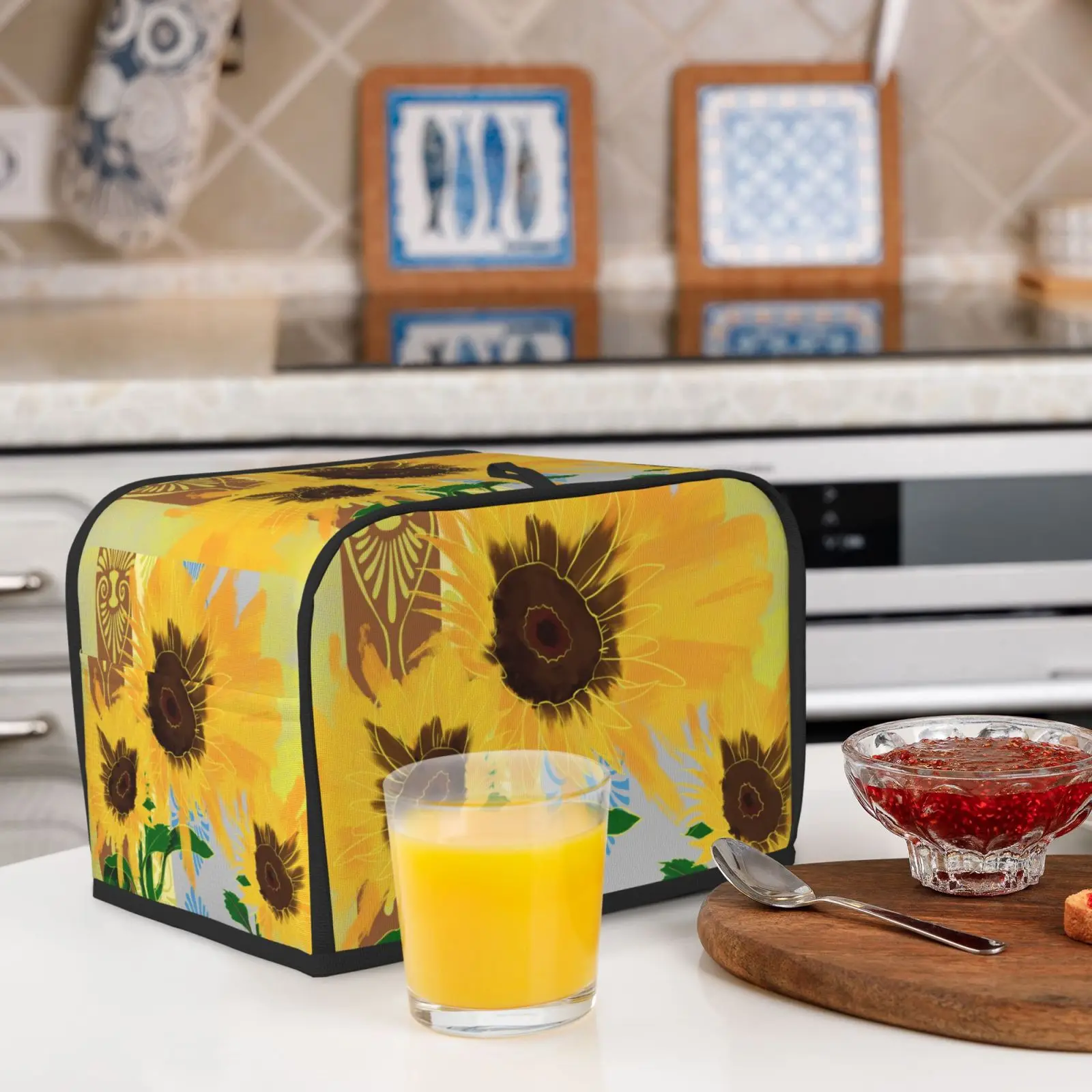 Чехол для тостера с подсолнухом пылезащитный чехол хлебопечки 2-х ломтиков