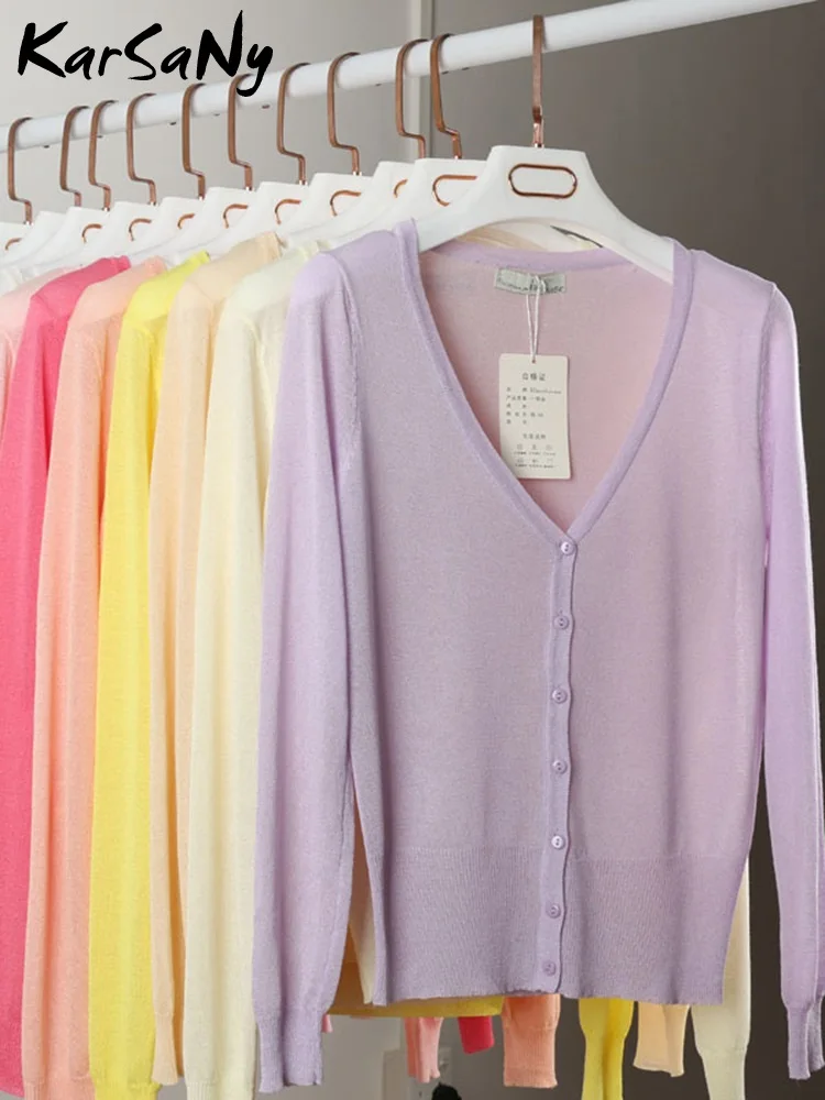 

Женский короткий тонкий кардиган, свободный модный топ в Корейском стиле, женский кардиган из вискозы белого цвета, вязаный тонкий кардиган...