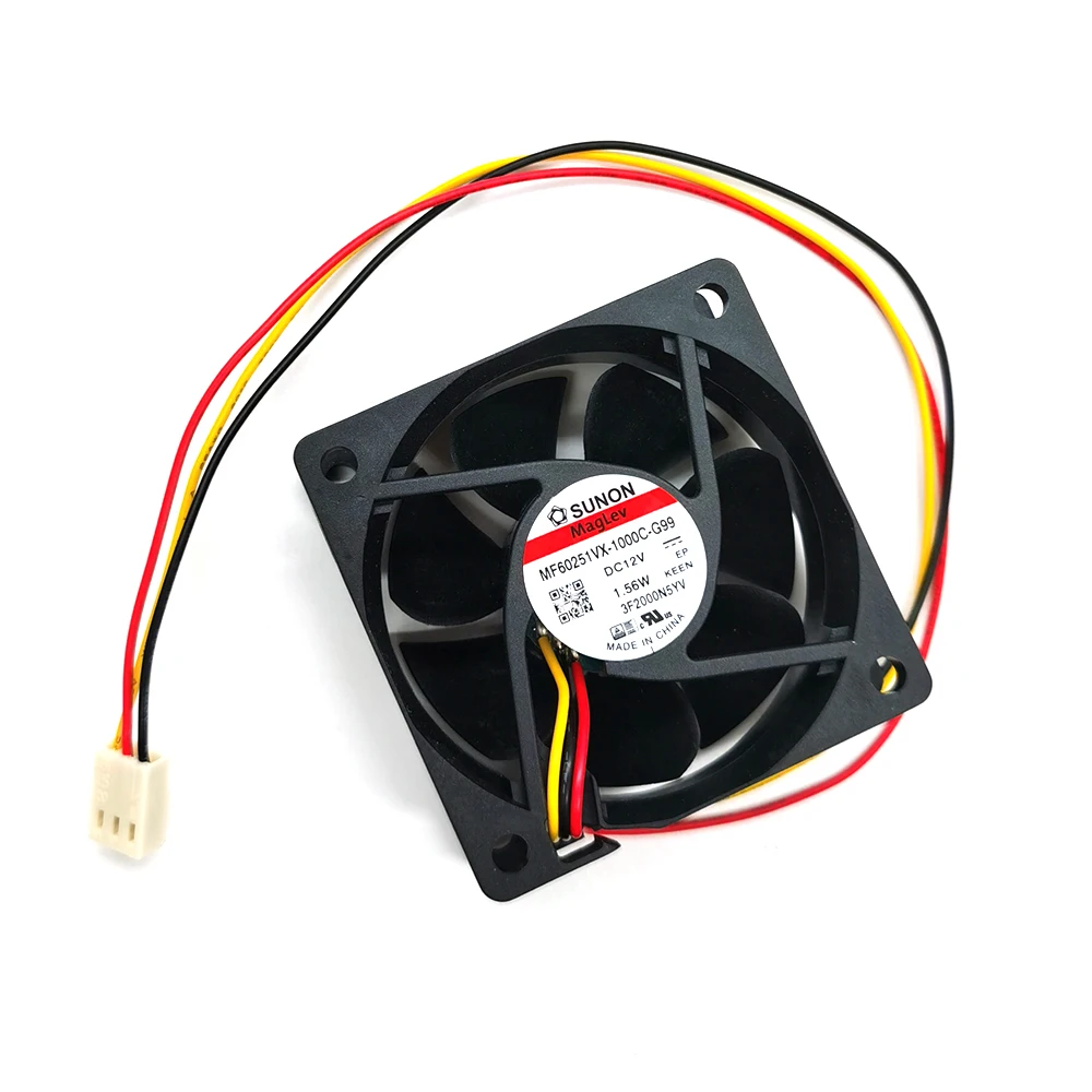 Охлаждающий вентилятор для Sunon MF60251VX-1000C-G99 6025, 6 см, 60x60x25 мм, 12 В постоянного тока, 1,56 Вт, 3 провода, 3 контакта