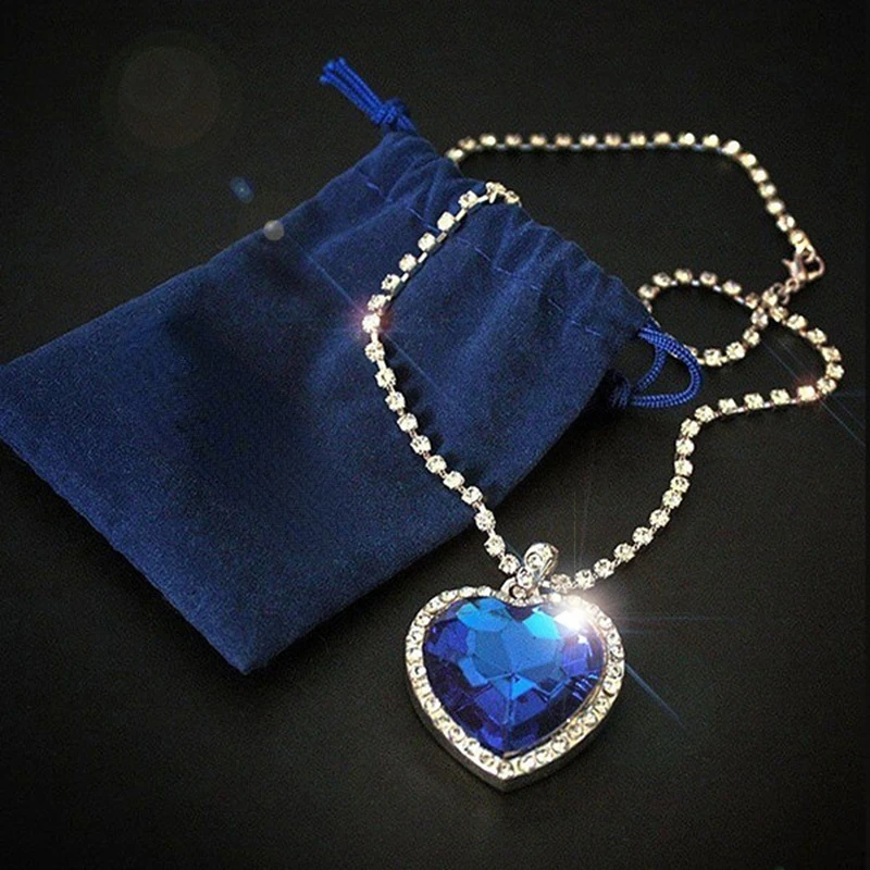 

Titanic Heart of Ocean Blue Heart Love Forever Pendant Necklace