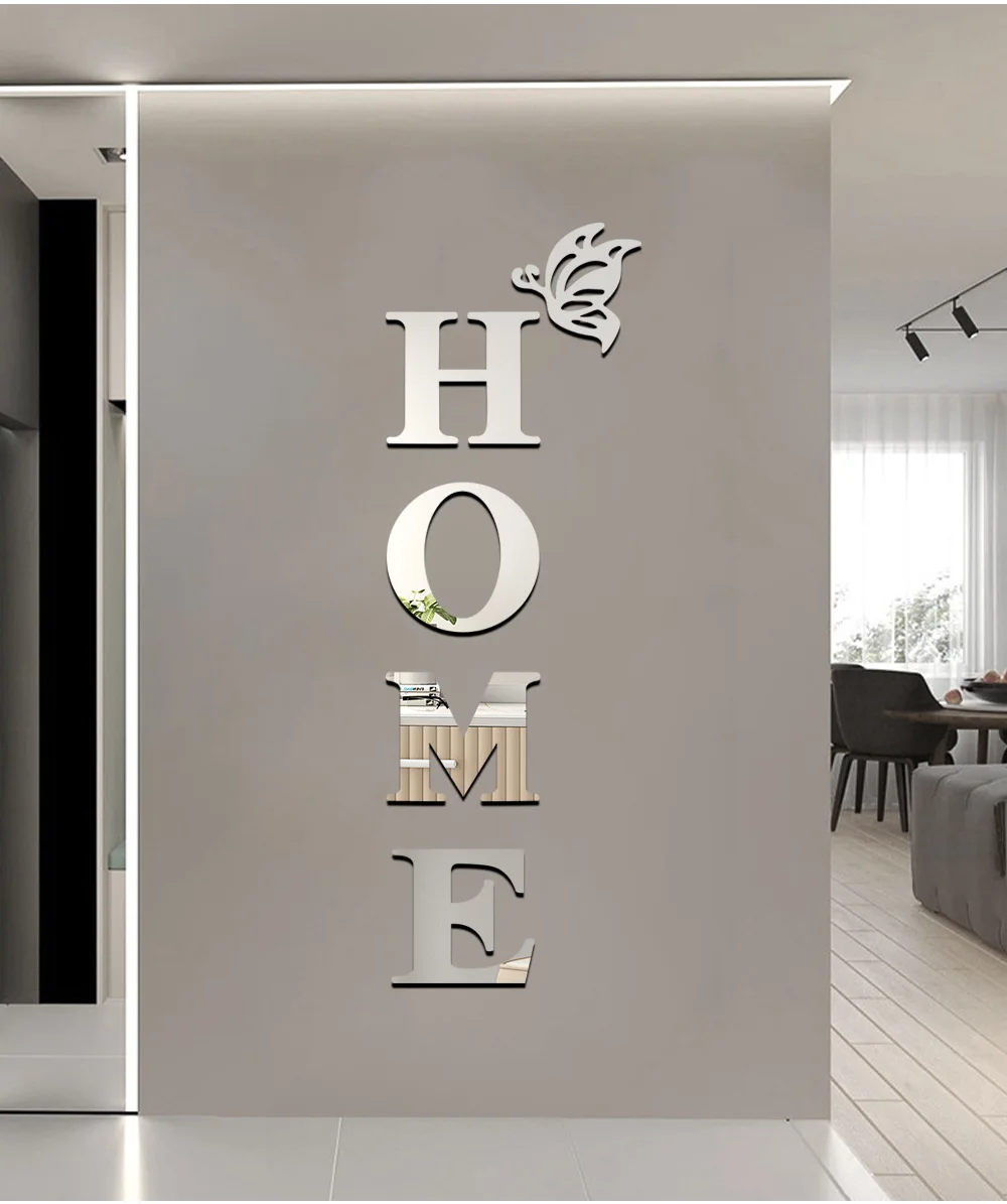 

Акриловые наклейки на стену "Butterfly Home", буквы, серебряный/золотой/черный/красный