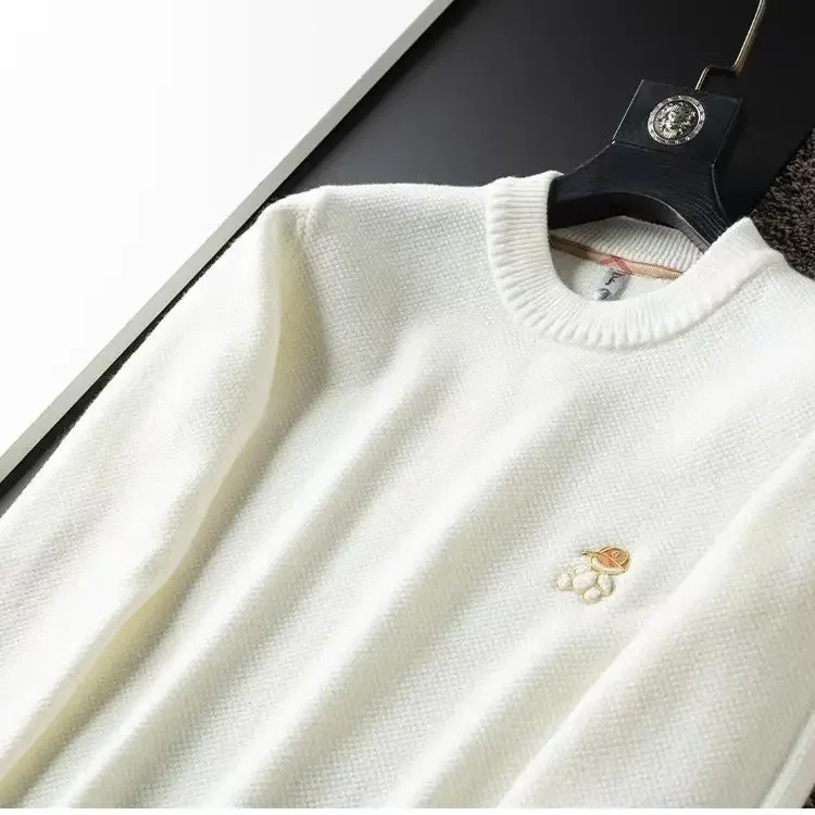 Роскошный зимний толстый теплый свитер с грейпфрутовым узором и круглым вырезом