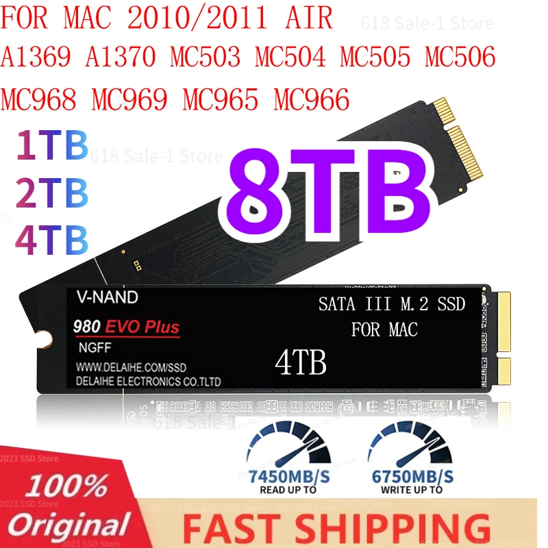 

8TB M.2 NGFF SSD 512GB 1TB 2TB 4TB SSD Hard Drive M2 Ssd Sata3 Applicable To Mac 2010/2012 Air Version High Quality High Speed