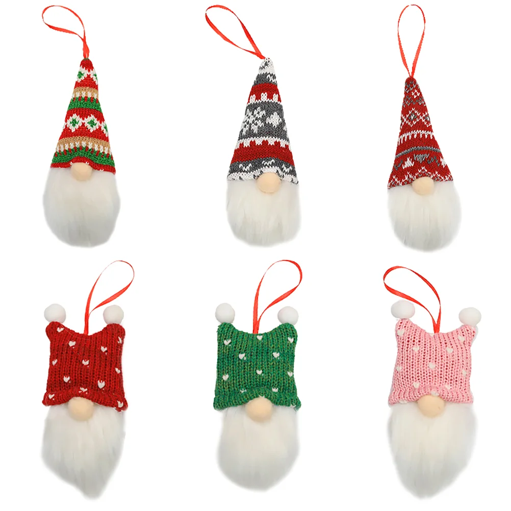 

6pcs Christmas Faceless Pendant Adorable Faceless Decor for Christmas Scene Layout