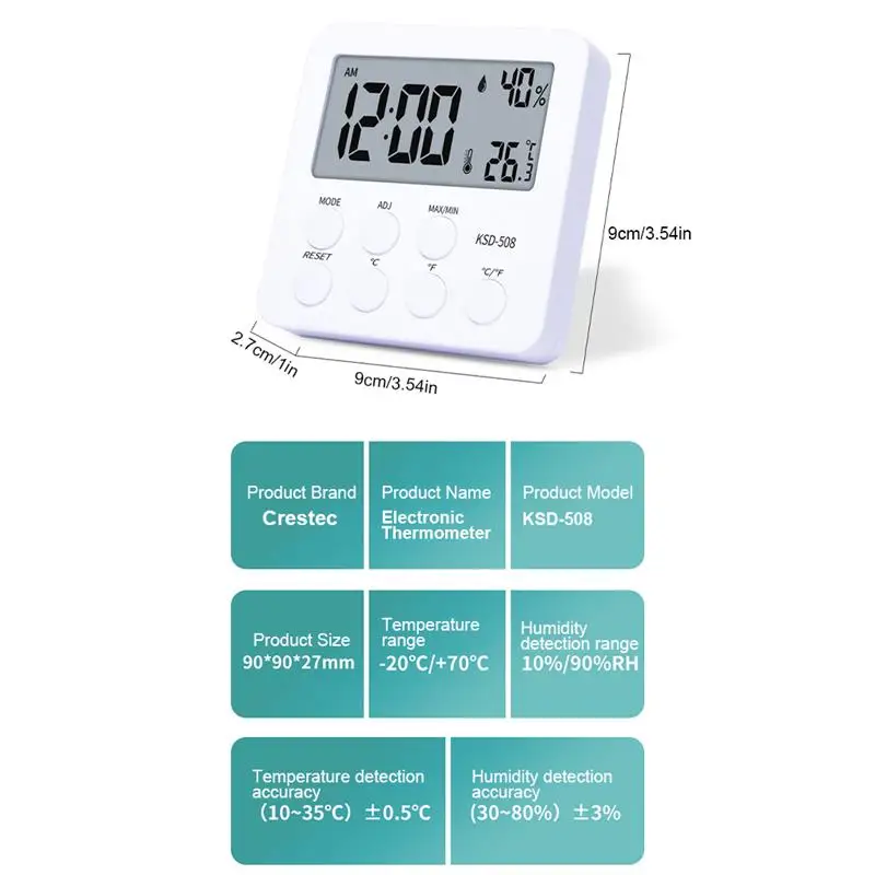 thermometer electronic hygrometer temperature meter humidity gauge multifunctional led time display alarm indoor thermometer free global shipping