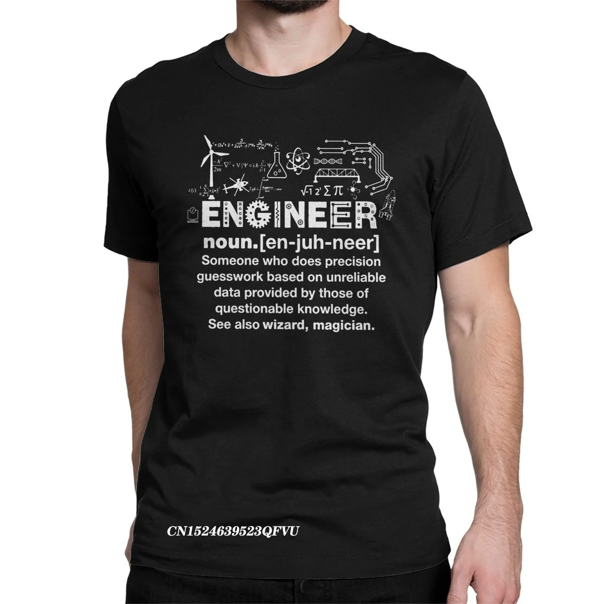 

Vintage Engineer Humor Definition T-Shirts Men Crewneck Cotton Tshirt Engineering Harajuku Tees Party Clothing