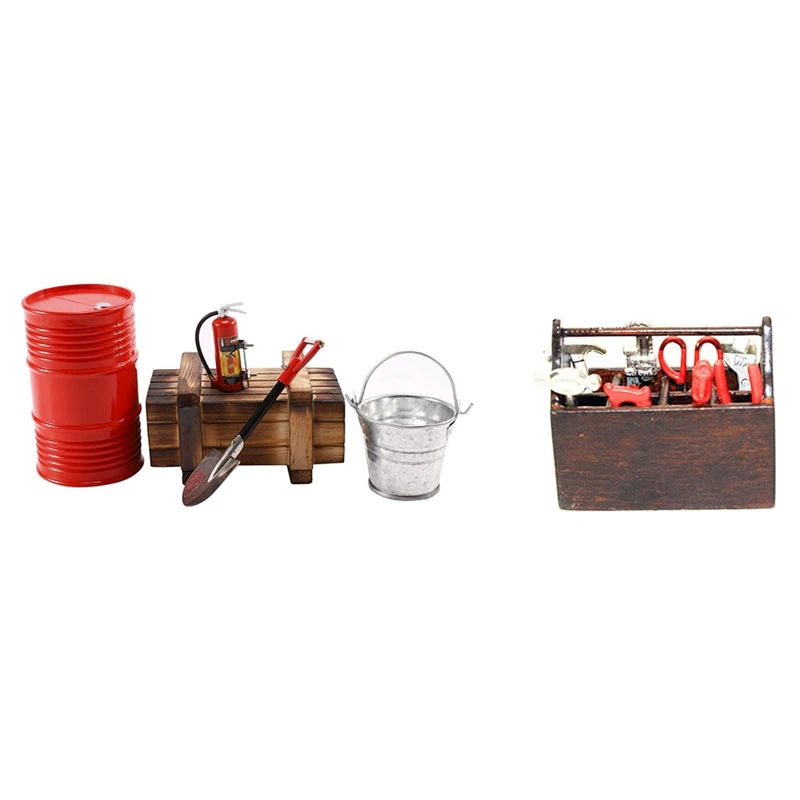 

Аксессуары для автомобиля на радиоуправлении, миниатюрный набор инструментов для ремонта с 5 шт. ДУ, симуляция гусеничного автомобиля, огне...