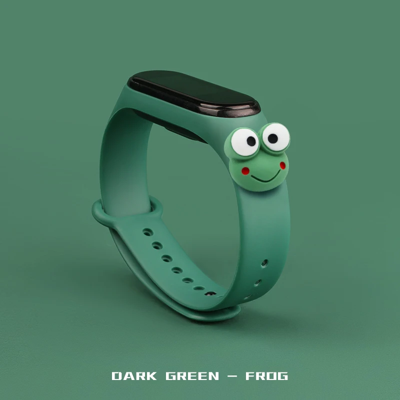 For Mi Band 7 Strap Doll Patch Silicone Strap Smart Bracelet Belt Cute Replacement For Mi band 7 6 5 4 3 Strap Wristband