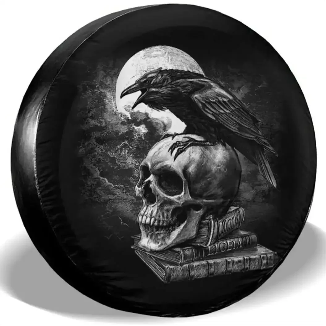 

Чехол для запасных шин Crow The Skull, автомобильные аксессуары, универсальные чехлы для запасных колес, Защитные чехлы для прицепов, домов на колесах, внедорожников, индивидуальный чехол для шин